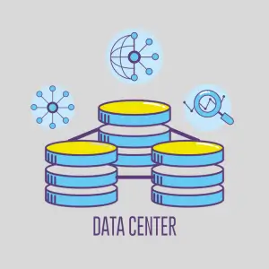 Illustration of a data center representing high tech