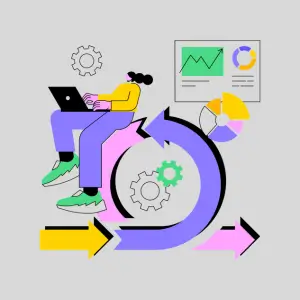 Illustration of a circular workflow representing the efficiency of small businesses.