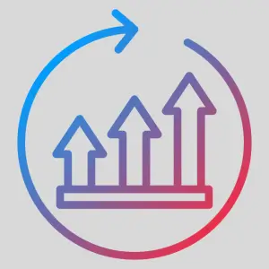 Illustration of arrows pointing upward representing growth with ERP